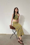 SWAYING/KNIT gradient strapless halterneck top SW23SS1T36 gradient green PS61